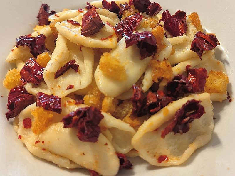 Strascinati Cruschi e ricotta salata