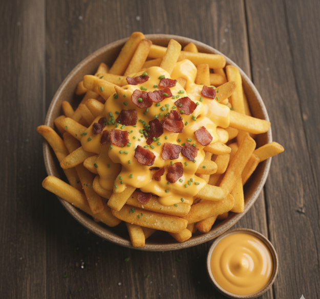 Patatine Fritte Bacon e Cheddar