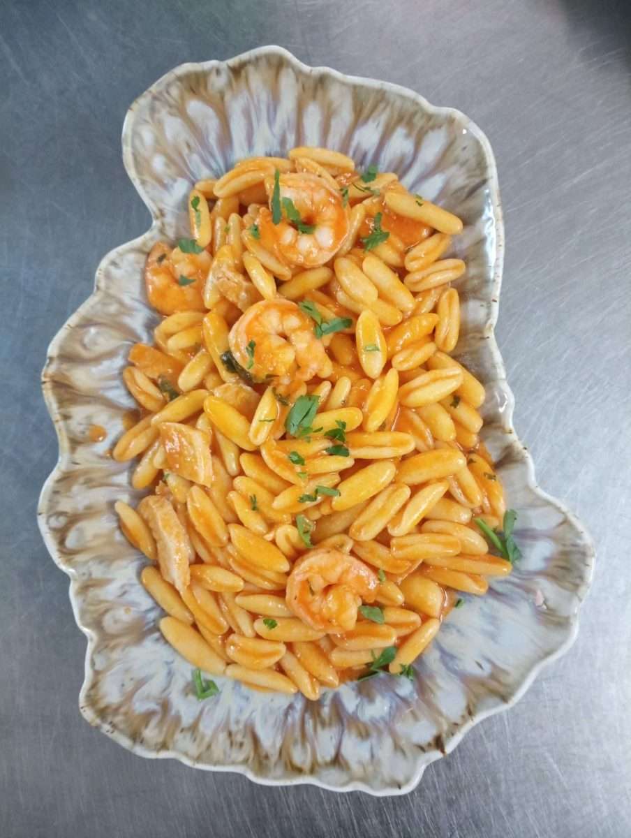 Cavatelli con Pesce Spada e Gamberetti Min 2 Porzioni