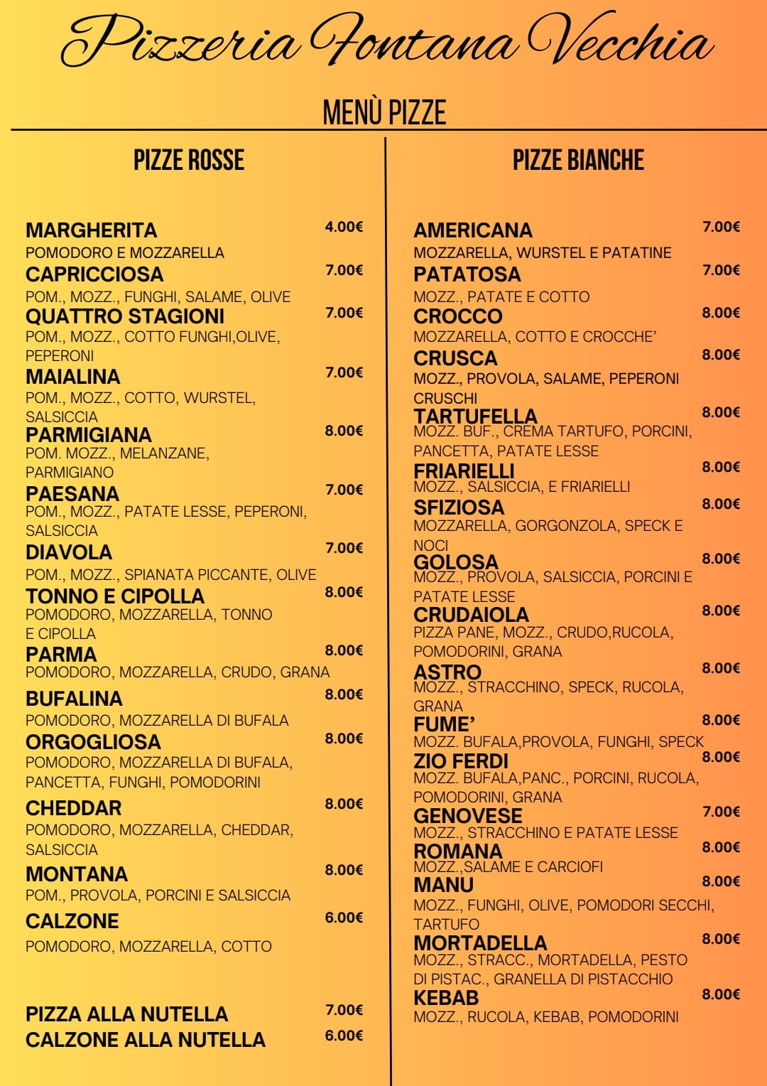 Pizzeria Fontana Vecchia